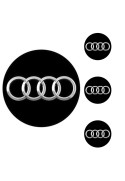 Logo na stredy kolies - živicové 4ks - AUDI Černé 55mm