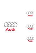 Logo na stredy kolies - živicové 4ks - AUDI Biele 55mm