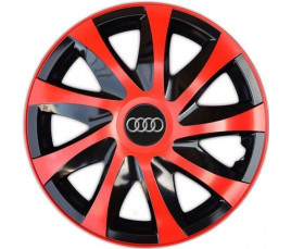 Poklice kompatibilní na auto Audi 15" DRACO duocolor červené