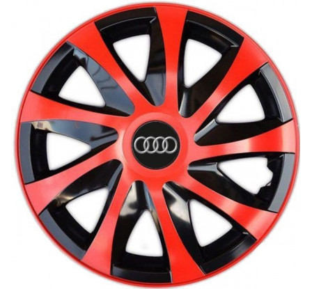 Poklice kompatibilní na auto Audi 15" DRACO duocolor červené