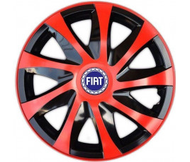 Poklice na auto Fiat 15" DRACO duocolor červené
