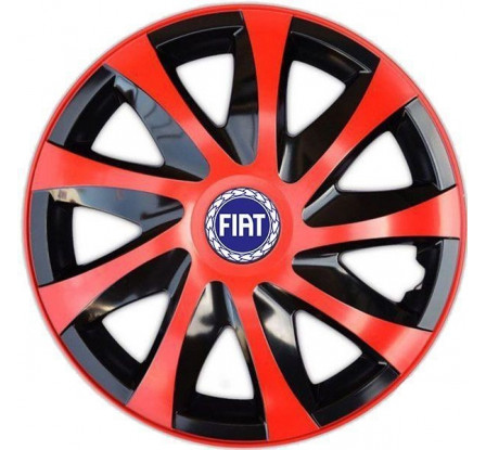 Poklice na auto Fiat 15" DRACO duocolor červené