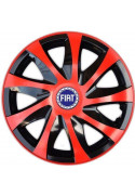Poklice na auto Fiat 15" DRACO duocolor červené