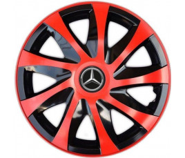 Poklice na auto Mercedes 15" DRACO duocolor červené