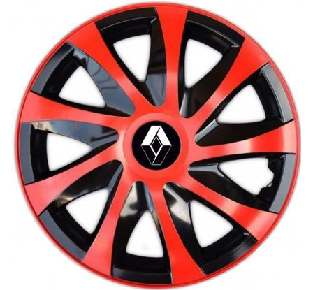 Poklice na auto Renault 14" DRACO duocolor červené