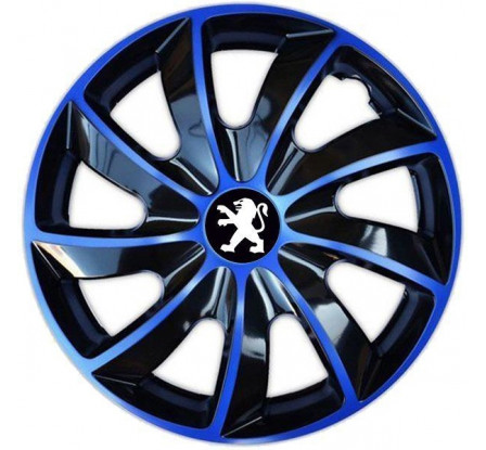 Poklice na auto Peugeot 15" QUAD modré