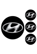 Logo na stredy kolies - živicové 4ks - HYUNDAI Černé 55mm