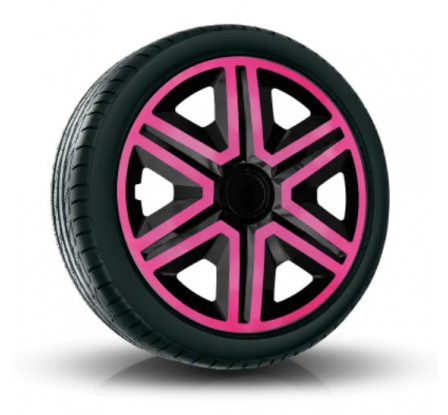 Poklice na auto 14" Action - Duocolor ružovo - černé