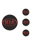 Logo na stredy kolies - živicové 4ks - KIA Černé 55mm